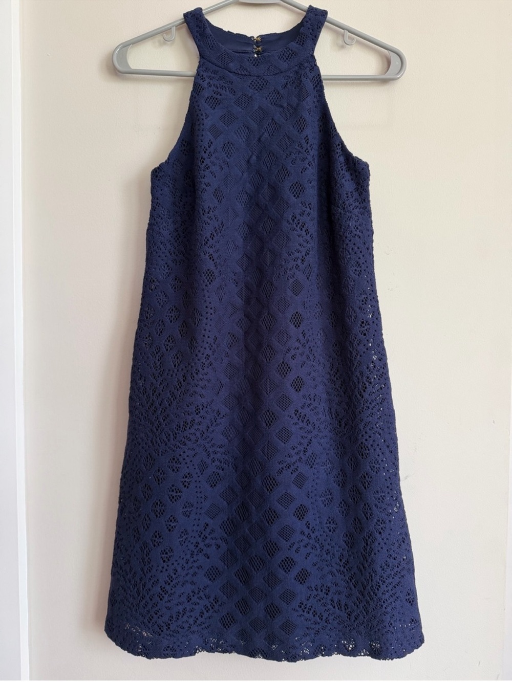 Lilly Pulitzer Navy Blue Crochet Halter Dress
